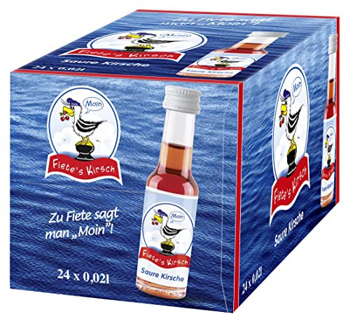 Fiete's Kirsch (24 x 0,02 L) – Fruchtiger Kirschlikör auf Vodka-Basis – Likör mit Sauerkirsch-Geschmack – Frecher Shot von der norddeutschen Küste – 15 % Vol.