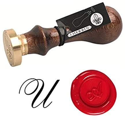 Jacques Herbin 40114T Siegel rund mit HolzGriff Italic-Buchstabe N