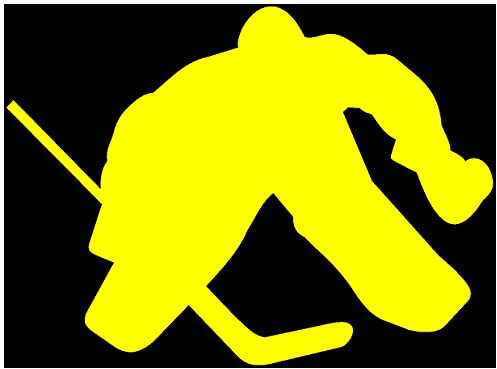 Samunshi® Aufkleber Eishockeytorwart Autoaufkleber Goalie 20 x 14,7cm gelb