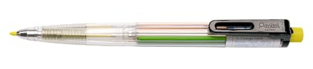 Pentel PH158ST1 Retractable Colouring Pencil, 8 Colourful Writing and Drawing Colours in One Pen, Transparent Casing, Refillable, 2.0mm Line, Pack of 1