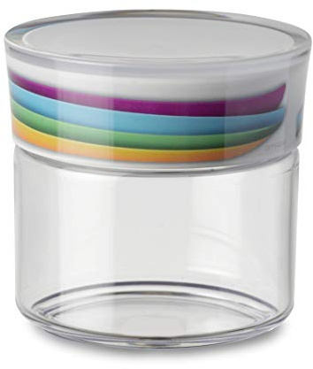 Omada Design Dose für die Küche von 0,5 L aus Kunststoff mit luftdicht verschlossenen Behälter, mit einer Dichtung. Das ist ein Behälter für Salz, Zucker, Made in Italy, Linea Plexart, Color waves