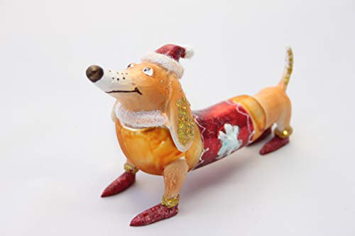 Festive Glaskugel-Dekoration, Motiv: Wursthhund, 16 cm
