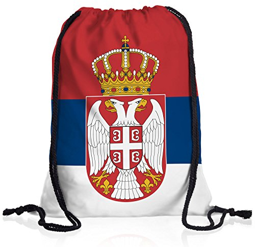 style3 Serbien Turnbeutel Rucksack Tasche Serbia Flagge WM EM Sport Beutel Festival Fahne Uni Schule Bunt