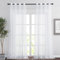 PONY DANCE Vorhang Weiß Transparent 2er Set - H 245 x B 140 cm Voile Gardinen Transparent Stores Gardinen mit Ösen Durchsichtige Vorhänge für Wohnzimmer & Schlafzimmer