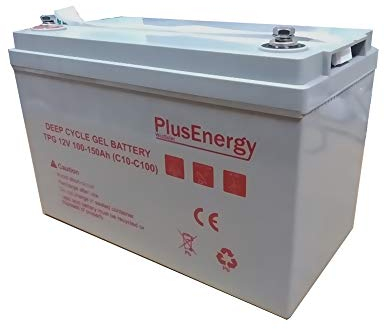 PlusEnergy Batteria solare 12 V Ciclo Profondo AGM 150 Ah 250 Ah Gel 150 Ah 250 Ah solare fotovoltaico con terminali (150 A Gel)