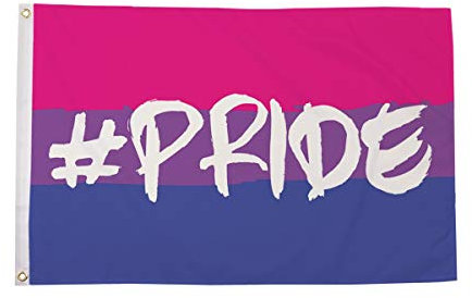 AZ FLAG - Bandera Bisexual Hashtag Pride - 150x90 cm - Bandera Bisexualidad 100% Poliéster Con Ojales de Metal integrados - 110g - Colores Vivos Y Resistente A La Decoloración