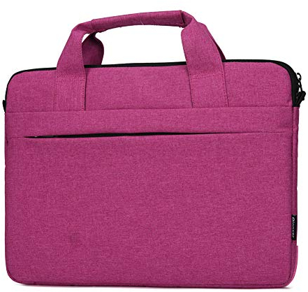 Laptoptasche,multifunktionale Polyester-Laptoptasche, Verstellbarer Schultergurt und unterdrückter Griff, tragbarer Dokumentenordner，Rot,13(37X26.5X3cm)