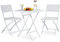 BAKAJI Set aus Tisch + 2 Klappstühlen, Gartenmöbel, aus Polyrattan, weiß, Rattan, Metall, Standard