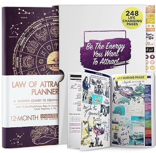 Life Planner - Undatiertes Deluxe-Wochen- und Monatsplaner, eine 12-monatige Reise zur Steigerung von Produktivität und Glück, Lebensorganisator, Dankbarkeitsjournal, Law of Attraction Planner