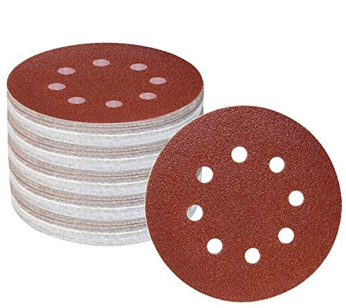 120 Stück Schleifscheiben 125mm Klett Exzenterschleifer Schleifpapier Set 8 Loch je 20x40/60/80/100/120/240 Körnung Exzenter Rund Papier für Holz Spanplatte Metall Exzenter-Schleifer