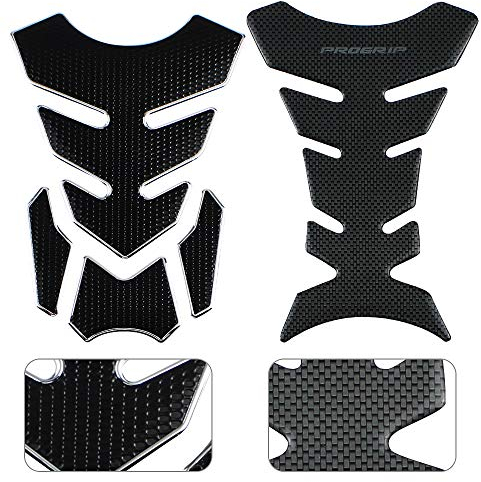 2 Stück Motorrad Tank Pad 3D Tank Aufkleber Kohlefaser Protector Aufkleber Universal fit für Motorrad Tanks