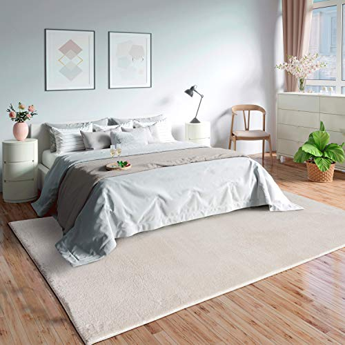 Mia's Teppiche Olivia Wohnzimmer/Schlafzimmer Teppich - waschbar - 200x280 cm, Creme