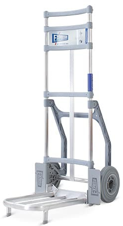 Vollmontierte EXPRESSO Alu Profi- Paketkarre zum Transport von Kartons / 120kg / pannensichere Räder/Klappbare Rohrschaufel L 42,5 x B 28,0 cm / AE82127042