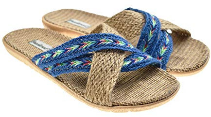 BRASILERAS Sandales Femme Antidérapantes Confortables Chaussures de Plage/Piscine/urbaines Bleu 38/39 EU