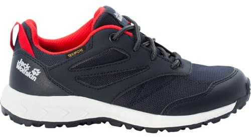 Jack Wolfskin Jungen Unisex Kinder Woodland Texapore Low K Walking-Schuh, Night Blue/Red, 26 EU