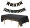 jiuzcare Nappe De Fête Nappe De Table De FêTe Nappe Papier Anniversaire Nappe Anniversaire Nappes En Plastique Nappe Papier Party Couvre Nappe Cuisine Fête Pour Anniversaire Fête Party, Spot D'or Noir