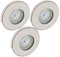 Trango 3er Set 6729IP65-032MOSD IP65 Einbaustrahler aus Edelstahl gebürstet inkl. 3x 5 W 3-Stufen dimmbar 3000K warmweiß Ultra Flach LED Modul, Dusche, Bad Einbauspots, Deckenstrahler, Deckenlampe