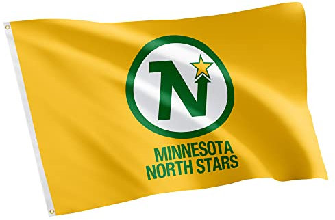 Minnesota North Stars Team NHL National Hockey League 100% Polyester Indoor Outdoor 91 x 152 cm (Vintage-Flagge Nr. 2)