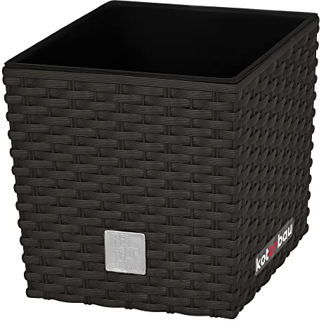 KOTARBAU® - Vaso da fiori, coprivaso con vaso interno, per coltivare le piante, 200 mm, Umbra (grigio scuro)