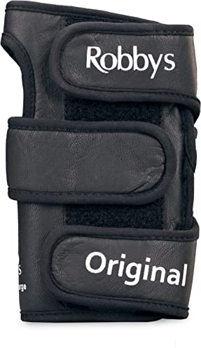Robby's Unisex-Erwachsene Original Handgelenkbandage aus Leder, für Rechtshänder, Größe S Handgelenkstütze, Schwarz, Small