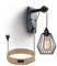 ENCOFT Wandlampe mit Schalter und Stecker E27 Schwarz Wandleuchte Innen mit Rollen Wandleuchte mit Kabel 4M Wandbeleuchtung Wohnzimmer Schlafzimmer（Ohne Leuchtmittel）