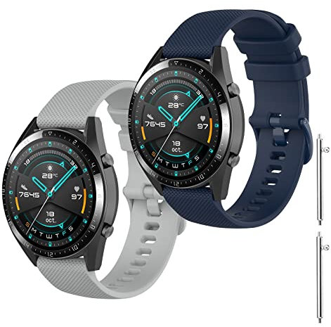 XBLJST Bracelet pour Huawei Watch GT Active, 22mm Bracelet de Sport en Silicone Souple pour Huawei Watch GT 2 46mm/Huawei Watch GT 2 Pro/GT 2e/GT/GT Active/Galaxy Watch 46mm/Watch 3 45mm