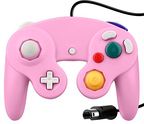 OSTENT Verdrahtet Schock Controller Spielcontroller Kompatibel für Nintendo Gamecube NGC Videospiel Farbe Rosa