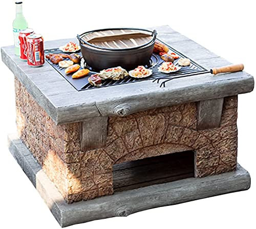 Barbecue Grill Tragbarer Holzkohlegrill, Feuerstelle im Freien, Feuerstelle im Innenhof, Heimheizungsherd, Feuerschale, rauchfreies Holzkohle-Grillherd-Set für den Außenb