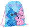 Disney Stitch Kordelzugbeutel für Mädchen, Sporttasche, Turnbeutel, Jungen, Schultrainer, Schwimmtasche, Kinder, Schulrucksack, blau/rosa, Einheitsgröße