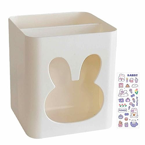 PFRANK Organiseur pour bureau – Pot à crayons mignon, organisateur d'ours/lapin pour fournitures de papeterie, accessoires de bureau pour la maison et l'école