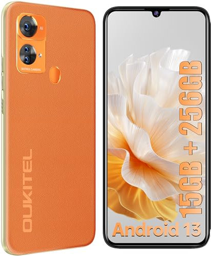 OUKITEL C33 Mobile phone, 15GB+256GB (Expandable 2TB), Android 13 phone, 50MP+5MP Camera, 6.8 HD+ Display, 5150mAh Battery&10W Fast Charge, 4G Dual SIM Cellphone, FaceID/Fingerprint/GPS/OTG