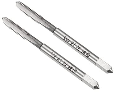 CoCud Rosca Fresado Machos, Métrico M4 x 0,7 Rosca H2, Alta Velocidad Acero Máquina 3 Recta Flautas Izquierda Mano Tornillo Roscado - para Roscado Perforadora Máquina, 2 Uds