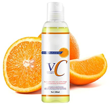 Vitamin C Gesichtsserum, Bio VC Gesichtsserum, Hautstraffendes, Feuchtigkeitsspendendes und Aufhellendes Botanisches Serum, Erfrischendes Feuchtigkeitsspendendes Körperöl 100 Ml