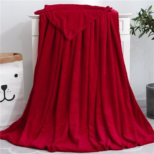 Highdi Coperta Pile Divano Plaid, Morbida Coperte per Letto Singolo Matrimoniale Soffice e Calda Coperta Pile Invernale per Animali Bambini Adulti (100x140CM,Rosso)