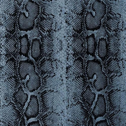 (6,6 /m2) Stoff Schlangenmuster Meterware Jersey Schlange Python zum Nähen elastisch stretch (blau)