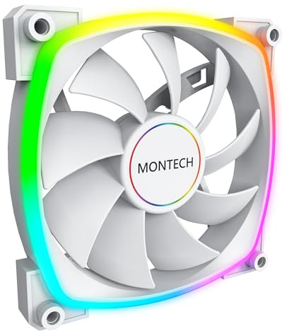 Montech AX 140 ARGB Fan – 1600PWM, High-End Durability, Silent Performance, and Stunning ARGB Design (140mm, White)