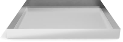 DPZM 27 x 25 x 2.5 Inch 304 Stainless Steel Washing Machine Drain Pan, Heavy Duty Steel Compact Washer Drip Tray, Washing Machine Tray No Leak Protecting The Floor (No Hole)