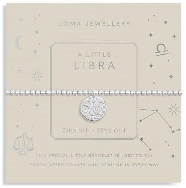 Joma Jewellery STAR SIGN A LITTLE LIBRA Silver Plated 17.5cm Stretch Bracelet stretch