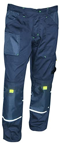 NATURMA Herren Arbeitshose Cargo Lang | Cordura Verstärkt | Extra Starke nähte | Viele Taschen | Leicht & Atmungsaktiv | Grau