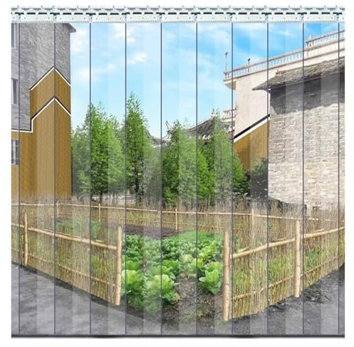 WXQTM Weicher Kunststoff-Türvorhang Langlebiger Türstreifen-Trennvorhang 2.5mm Dick PVC-Streifenvorhang für Lagerhallen Einkaufszentren, (1.5x2.5m)
