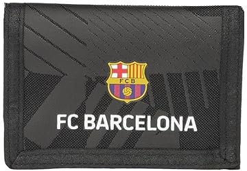 Safta Unisex Kinder M036a 812426036 F.C. Barcelona Black Kopfteil, Brieftasche, Geldbörse, bequem und vielseitig, Qualität und Widerstandsfähigkeit, 12,5 x 9,5 cm, Schwarz