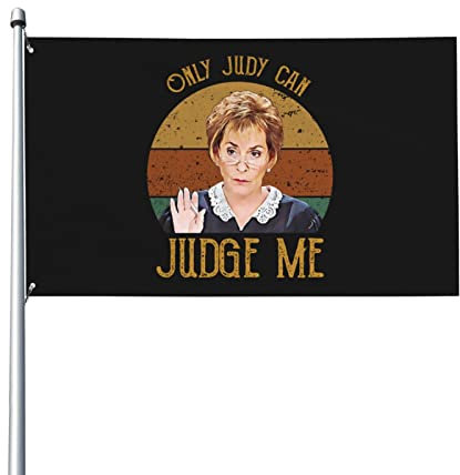Flagge „Only Judy Can Judge Me“, lebendige Farben, UV-beständig, perfekt für den Innen- und Außenbereich, Heimdekoration, 90 x 150 cm, einseitiges Polyester-Banner mit Messingösen