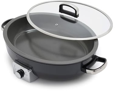 GreenPan Elite 5,5 QT Elektrische ovale Pfanne, spülmaschinenfester Deckel und abnehmbarer Topf, PFAS-frei, gesunde Keramik-Antihaft-Multi-Kocher, Anbraten, Sautieren, Dampfen, Reis, Braten, Suppe,