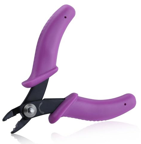 SPEEDWOX Bead Crimping Plier for 2mm & 3mm Beads and Tubes 3.5-Inch Jewelry Making Tools Bent Head Beading Crimper Tools for Small Beads Micro Tube Beads Crimper Crimping Pliers