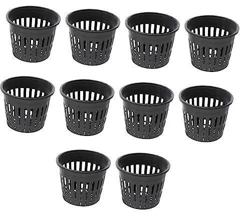 FONDOTIN 1 Satz Sukkulenten-pflanztopf Terrarienglas Pflanzengitter Schüssel Hydroponischer Netztopf Kleine Pflanzentöpfe Saftige Töpfe Masse Klare Hydrokulturtöpfe Containerhaus Black 10st