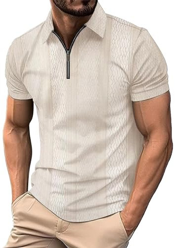 Herren-Poloshirt mit 1/4-Reißverschluss, mit Tasche, Sommer, kurzärmelig, atmungsaktiv schnell trocknend Golf Tennis Polo Shirts Männer Hemden Große Größen