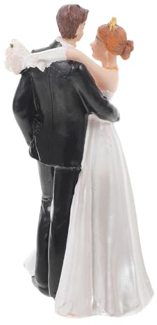 Brautpaar Tortenfigur aus Kunstharz für Hochzeitstorten | 1 Stück, Cartoon Braut und Bräutigam, für Jubiläumsfeiern und Bridal Showers