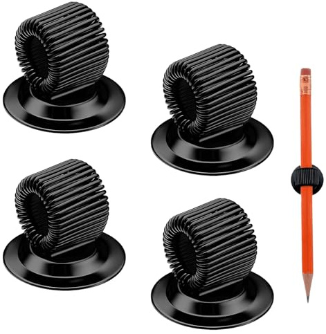 vcsjw Stifthalter Clips,Edelstahl Stifthalter Clip,Metallstifthalter Ideal,Für Zuhause, Büro, Kühlschrank (Schwarz)