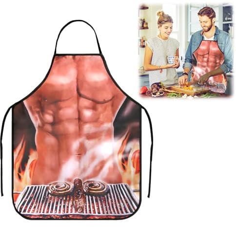 Lustige Küchenschürze für Männer Sexy Schürze 3D lustige Grillschürze Party Cosplay Schürze Küchenchef Kreative Geburtstagsfeier urkomisches Streiche Geschenk Witz Frauen Küche BBQ Party Oktoberfest