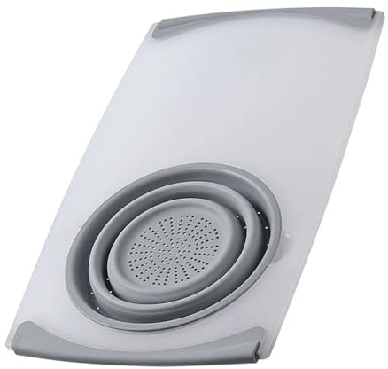Chopping Board Over the Sink with Strainer, Chopping Board Over the Sink with Strainer, Extendable Standing Strainer, Non-Slip and Draining Basket for Preparing Meals in the Kitchen